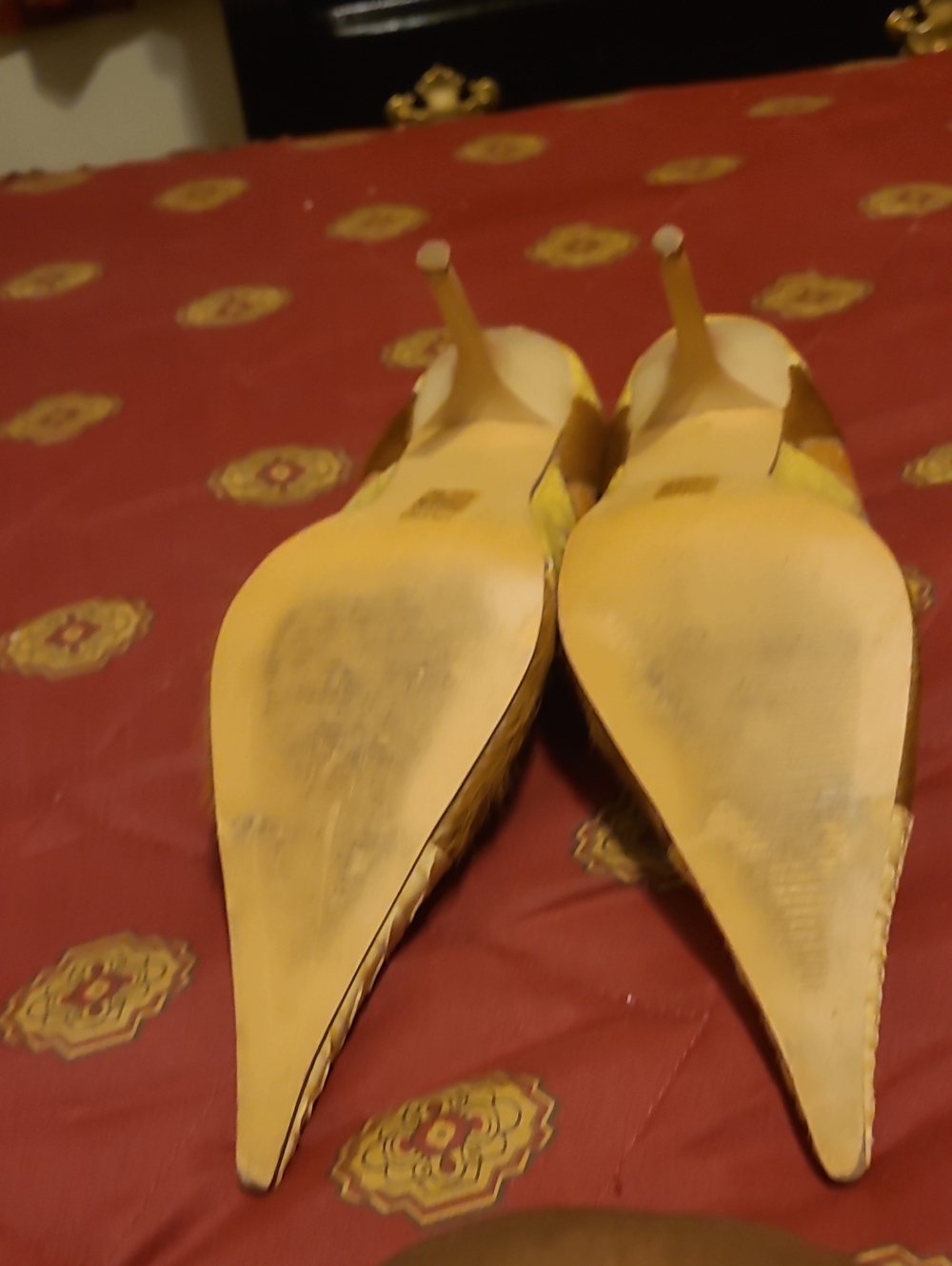 Stylish Two-Tone Pointed Toe Women's Heels - Brown & Cream - Picture 3 of 7